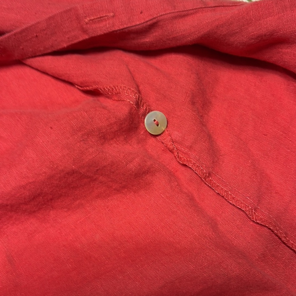 Vintage Flax Red Linen Top M - Picture 6 of 6